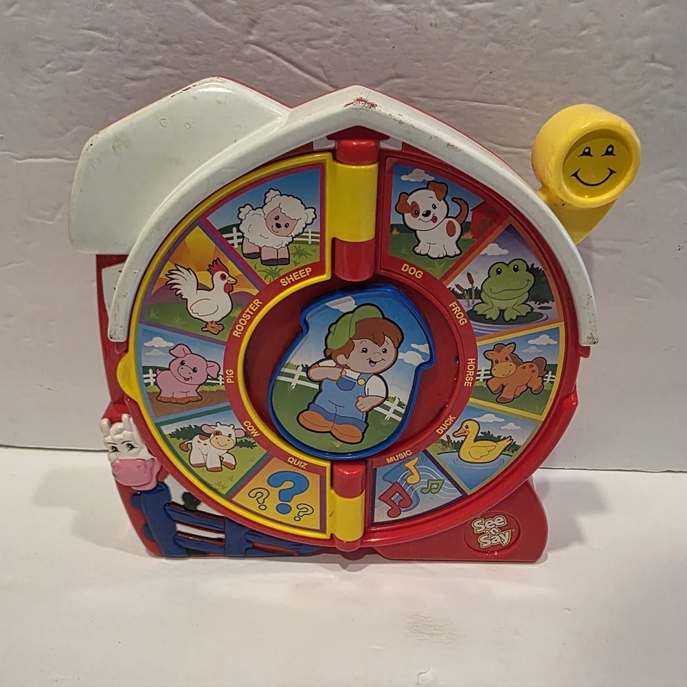 Vtg See N Say The Farmer Says Talking Toy Mini 8” Mattel 2003 Tested Works